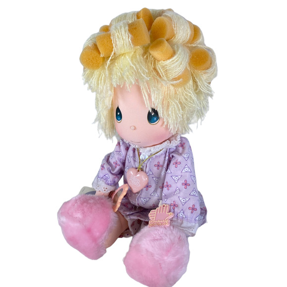 VTG 1984 Precious Moments Sylvie 15” Doll w/ Curler Mirror Locket & Applause Tag - Picture 2 of 9